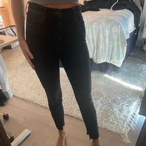 MOTHER Black Ankle Jeans